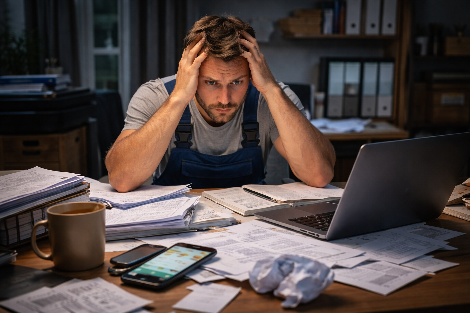 Büro-Chaos im Handwerk